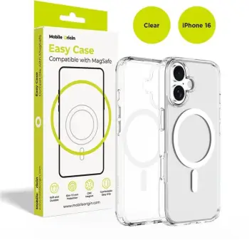 Maskë mbrojtëse Easy Hybrid MagSafe për iPhone 16, transparente, me magnet