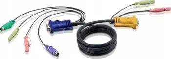 Kabllo KVM Delock, VGA dhe 2x PS2, 5 m, i zi