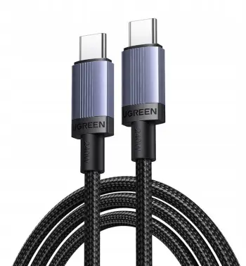 Kabllo USB Ugreen USB C në USB C, 2m, Power Delivery, zi gri