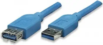 Kabllo USB Techly ICOC U3 AA 30 EX, USB A në USB A, 3 m, blu
