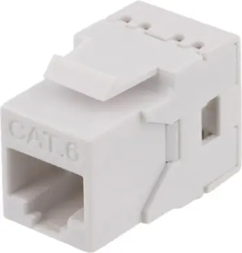 Modul rrjeti DELTACO Keystone Jack CAT6, RJ45, gigabit, i bardhë