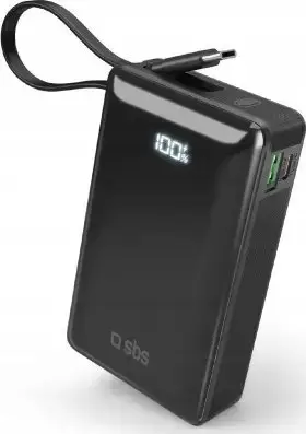 Powerbank SBS PD LCD, 20000mAh, 20W, me kabllo USB C, i zi