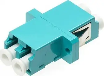 Adapter fibër optike LC UPC DX OM3 Multimode, dupleks, plastike, ngjyrë aqua