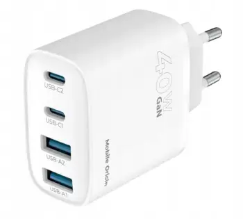 Karikues muri GaN PW22, 40W, 2x USB C 2x USB A, i bardhë
