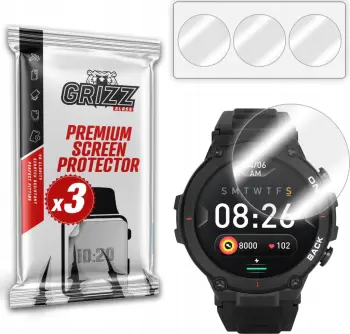 Folie mbrojtëse smartwatch Grizz për Garett GRS, 3 copë, hidrogel, transparente