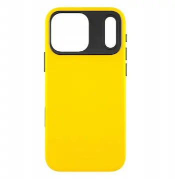 Këllëf telefoni YAXO Leather Gear Slim, MagSafe për iPhone 17 Pro Max, lëkurë eko, i verdhë