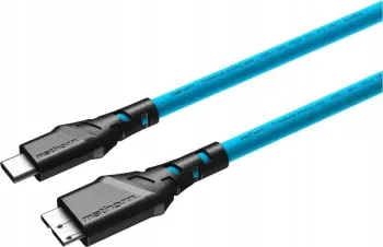 Kabllo tethering Mathorn MTC 530, USB C në Micro USB B, 5m, Arctic Blue
