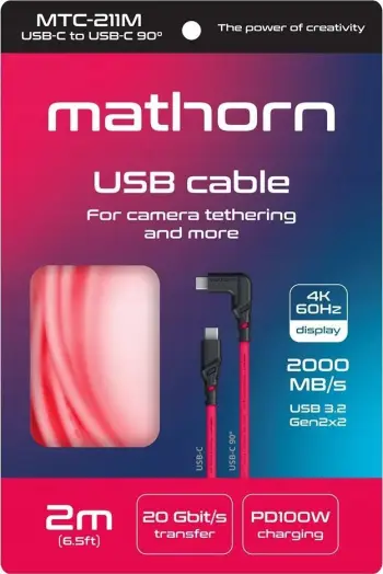 Kabllo tethering Mathorn MTC-211, USB-C në USB-C, 2m, magenta