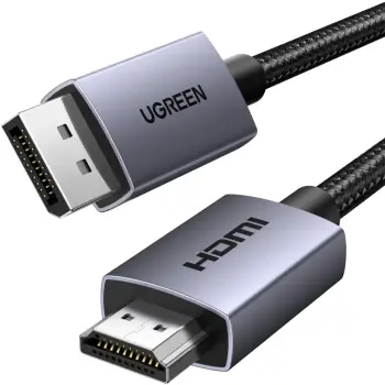 Kabllo video Ugreen DP125, DisplayPort në HDMI, 4K, 3m, gri