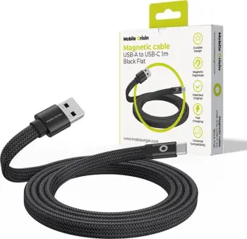 Kabllo magnetike Mobile Origin, USB A në USB C, 1m, e zezë