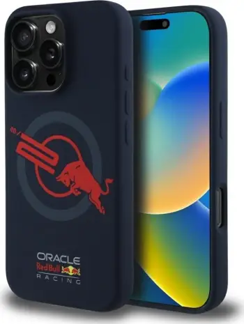 Mbulesë telefoni Red Bull ORBR20 Red Lining MagSafe për iPhone 16 Pro Max, silikon TPU, navy blue