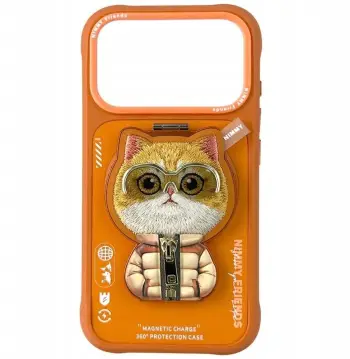 Këllëf telefoni Nimmy Cool&Cute 2.0, për iPhone 17 Pro Max, me varëse magnetike, portokalli