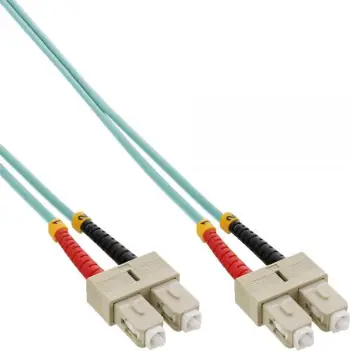 Kabllo fibër optike InLine Duplex SC SC, OM3 50 125µm, 30m, ngjyrë turkeze