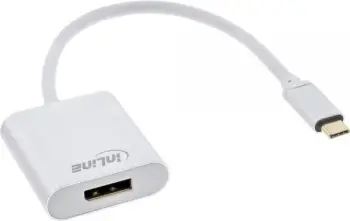 Adapter USB InLine 64102S, USB C në DisplayPort, 4K, i bardhë