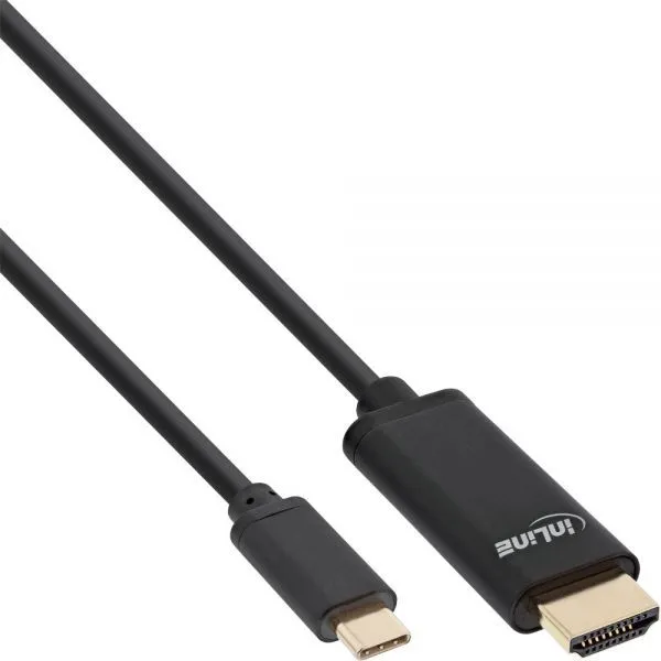 Kabllo InLine USB C në HDMI, 2 m, 4K, i zi - 1