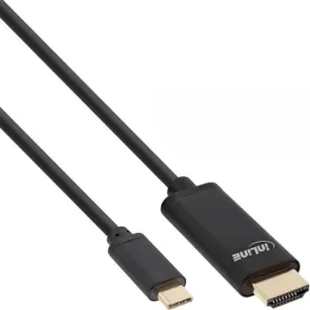 Kabllo InLine USB C në HDMI, 2 m, 4K, i zi