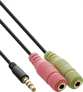 Kabllo audio InLine 99302K, jack 3.5mm në 2x 3.5mm, 2m, e zezë