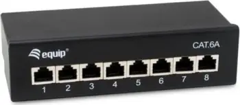 Patch panel LevelOne Equip 326621, 8 porta RJ45 Cat.6A, desktop, i zi