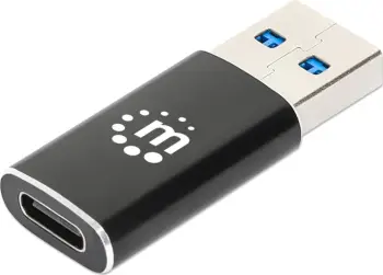 Adapter USB Manhattan, USB C në USB A, 10 Gbps, i zi
