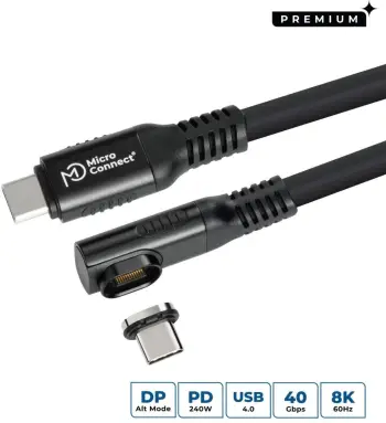 Kabllo USB C Microconnect MC-LS-USB4CC0.15-a, USB4 40Gbps, 0.15m, i zi