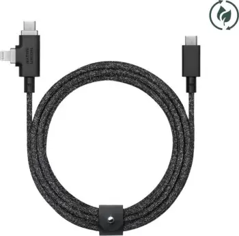 Kabllo Native Union Belt Cable Duo Pro, USB C Lightning, 2.4 m, 240W, gri