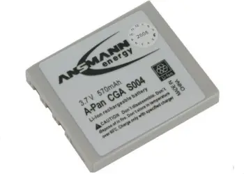 Bateri për aparat Ansmann A-Pan CGA S004, Li-Ion, 3.7V 570mAh, gri