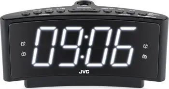 Radio orë JVC RA-E314B, projekcion ore, alarm i dyfishtë, e zezë