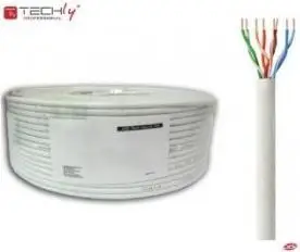 Kabllo rrjeti Techly Cat5e U UTP, 100m, CCA, gri