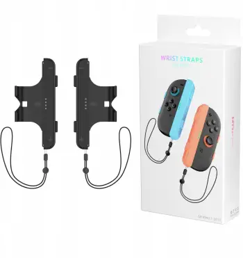 Set grip mbajtës JYS për Joy-Con, 2 copë, me rrip sigurie, i zi