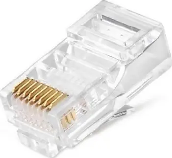 Prizë rrjeti RJ45 Modular Plug CAT6 UTP, 8P8C, set 100 copë, transparente
