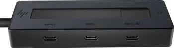 Hub USB C HP 4K Multiport, mbështetje video 4K, portë karikimi, gri