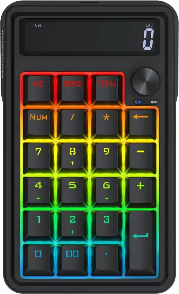 Tastierë numerike Redragon K733 PRO Wireless, mekanike 22 taste, RGB, e zezë