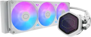 Ftohës uji për procesor Cooler Master Atmos II, 240mm, ARGB, Pixel Screen, i bardhë