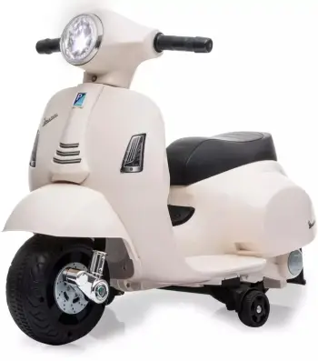 Skuter elektrik për fëmijë Jamara Ride-on Vespa Mini, bateri Li-Power 8.4V, me drita LED, bezhë