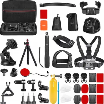 Set montimi Neewer GP-50 për GoPro DJI Insta360, 50 në 1, me kuti mbrojtëse, i zi