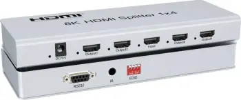 Ndarës HDMI PremiumCord 2.1, 1 në 4 porta, 8K 60Hz, 4K 120Hz, i zi