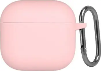 Mbulesë silikoni për AirPods 4 Beline, me karabinë, rozë