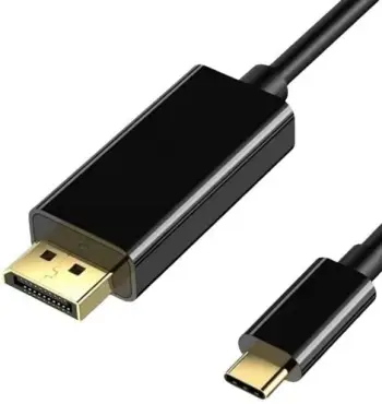 Kabllo USB C në DisplayPort, adaptor video, i zi