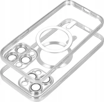 Futrollë silikoni Electro Mag për Samsung Galaxy S24 Ultra, MagSafe, transparente argjendi