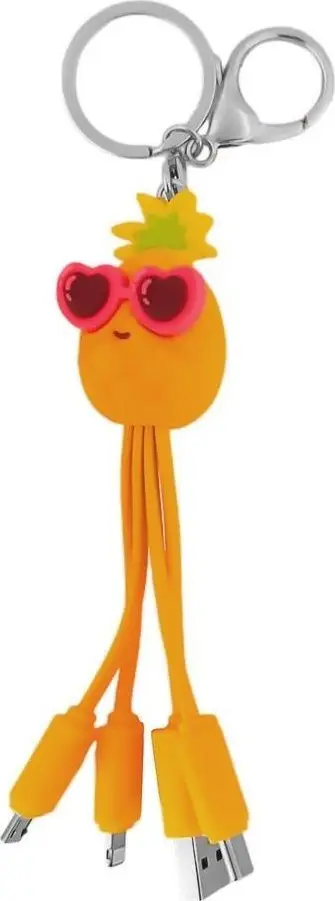 Varëse çelësash Mcd, kabllo karikimi 3 në 1, Micro USB Lightning Type C, me ananas