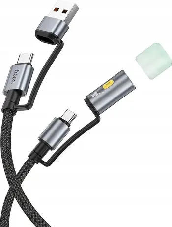 Kabllo karikimi Hoco U138, USB A në USB C, 60W 3A, 1.2m, me dritë LED