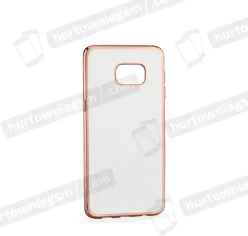 Këllëf telefoni Diamond për Samsung Galaxy A72 5G, silikoni transparent, buzë rozë metalike
