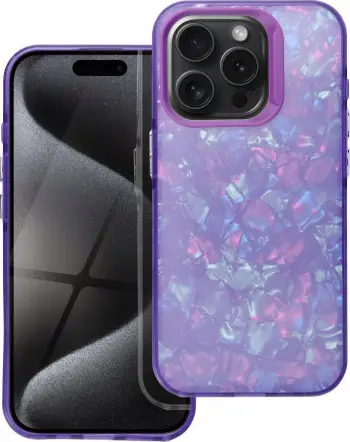 Maskë telefoni Tutti Frutti për iPhone 15 Pro Max, TPU PU, me pattern shumëngjyrësh, vjollcë
