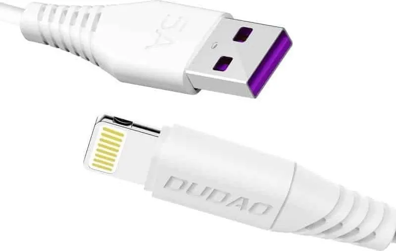 Kabllo USB Dudao USB A në Lightning, 2 m, 3A, e bardhë - 1
