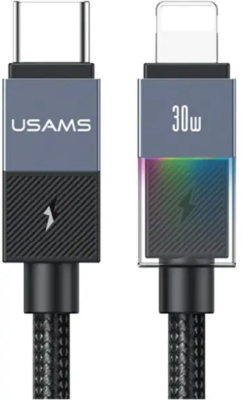 Kabllo karikimi USAMS SJ776, USB C në Lightning, 30W PD, 1.2m, tarnish