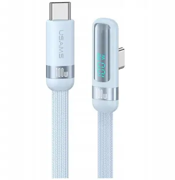Kabllo karikimi USAMS US-SJ653, USB-C në USB-C, 100W, 1.2m, blu