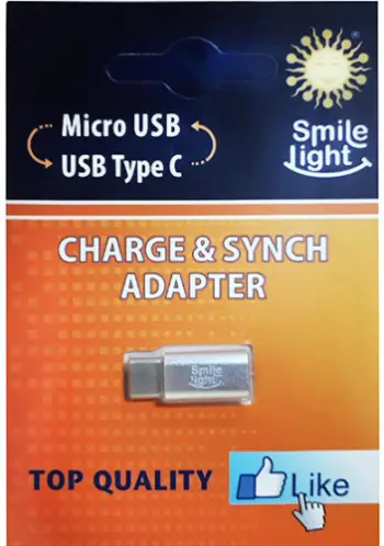 Adapter USB Smile Light SLA-MTC-MB, USB C në Micro USB, i zi