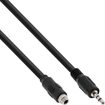 Kabllo audio InLine, adaptor 3.5mm stereo mashkull femër, 0.6m, e zezë