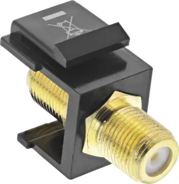 Adapter Keystone InLine, 2x portë F për kabllo satelitore, i zi