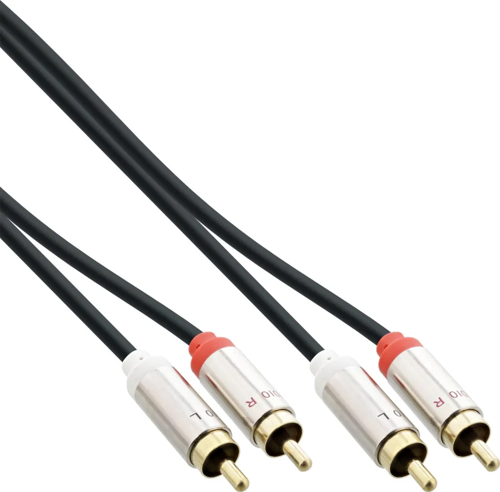 Kabllo audio InLine Slim, 2x RCA M/M, stereo, 3m - 1